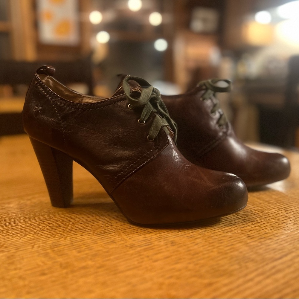 Frye Dark Brown Leather Heeled Shoes